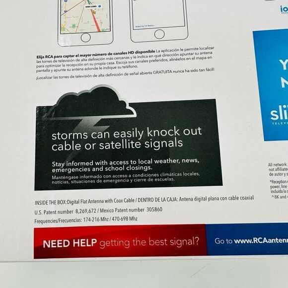 RCA Indoor Flat HDTV Multi-Directional Antenna 40 Mile Range White Digital NIB - Picture 8 of 13